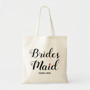 Bridesmaid sript calligraphy wedding tote bag