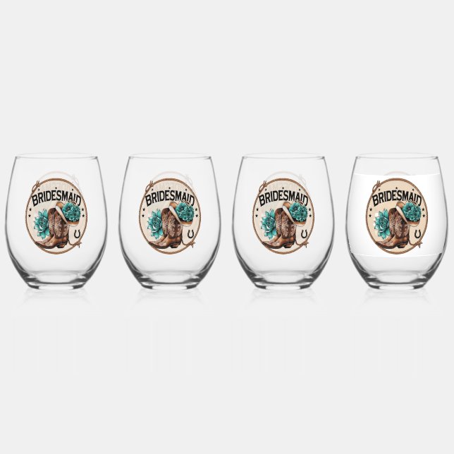 Bridesmaid  stemless wine glass (Front)