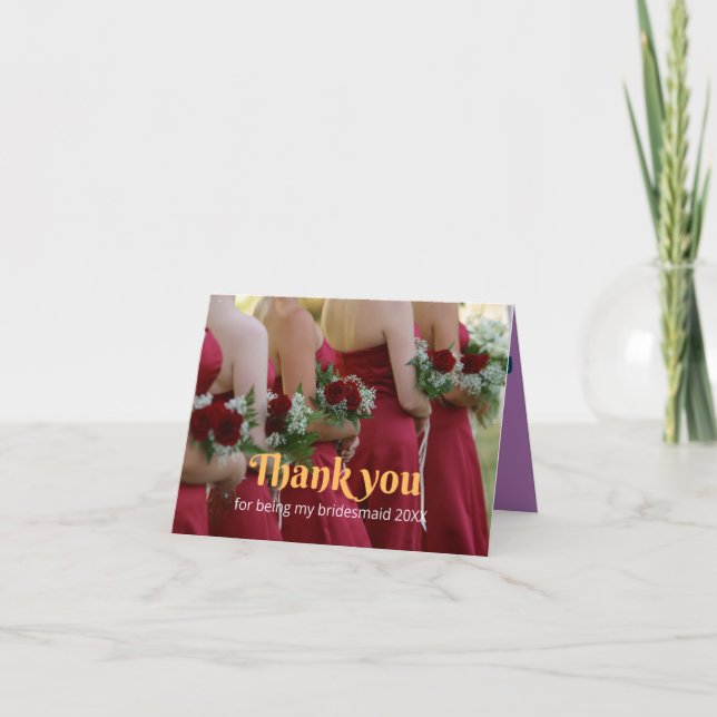 Bridesmaid thank you card (Front)