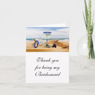 Bridesmaid Thank You Card Beach Wedding