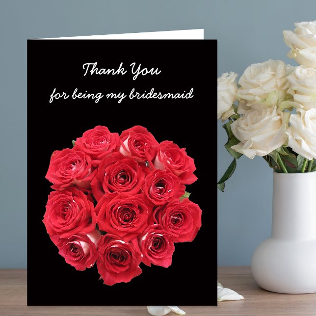 Bridesmaid Thank You Card -- Bridal Roses (Creator Uploaded)