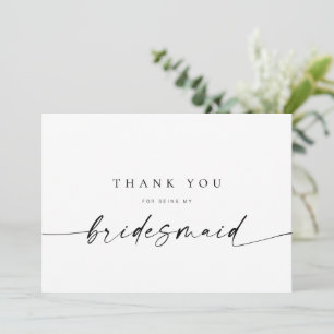 Bridesmaid Thank You Card   Modern Minimalist