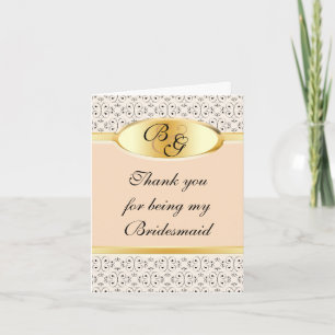 Bridesmaid Thank You Card Peaches and Cream