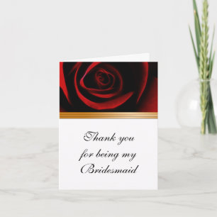Bridesmaid Thank You Card Roses Are Red