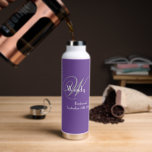 Bridesmaid Thank You Gift Chic Monogram Name Cool Water Bottle<br><div class="desc">Wedding Party Gifts Bridesmaid Thank You Gift Chic Monogram And Bridesmaid Name Cool Purple Water Bottle. Add that extra special touch with a Thank You monogrammed gift specially for your Bridesmaid. Click personalise this template to customise it with your own Bridesmaids monogram last name initial, your Bridesmaids first name and...</div>