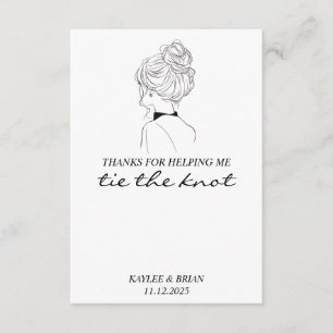 Bridesmaid Thank You Hair Tie Scrunchie Holder Enclosure Card