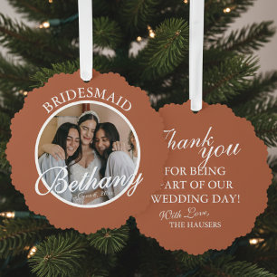 Bridesmaid Thank You Keepsake Wedding Tree Decoration Card