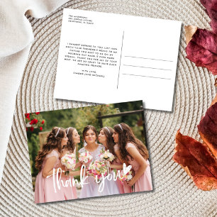 Bridesmaid Thank You Photo Wedding Postcard