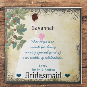 Bridesmaid Thank You Tile Gown with Tree Swirls