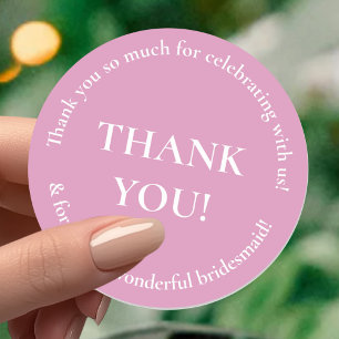 Bridesmaid Thank You Wedding Favor Sticker