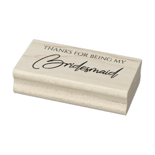 Bridesmaid Tipography for Tanks Rubber Stamp