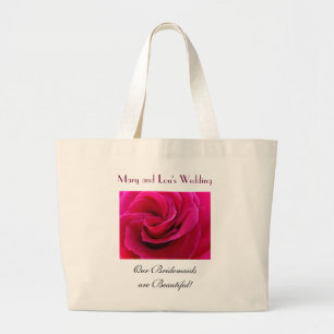 Bridesmaid Tote bags Pink Rose Beautiful Wedding