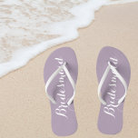 Bridesmaid Trendy Mauve Colour Thongs<br><div class="desc">Gift your wedding bridesmaids with these stylish bridesmaid flip flops that are a trendy mauve/pale purple colour along with white,  stylised script to complement your similar wedding colour scheme. Select foot size along with other options. You may customise your flip flops to change colour to your desire.</div>