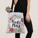 Bridesmaid Typography Watercolor Rose Wreath Tote Bag<br><div class="desc">Bridesmaid Typography Watercolor Rose Wreath</div>