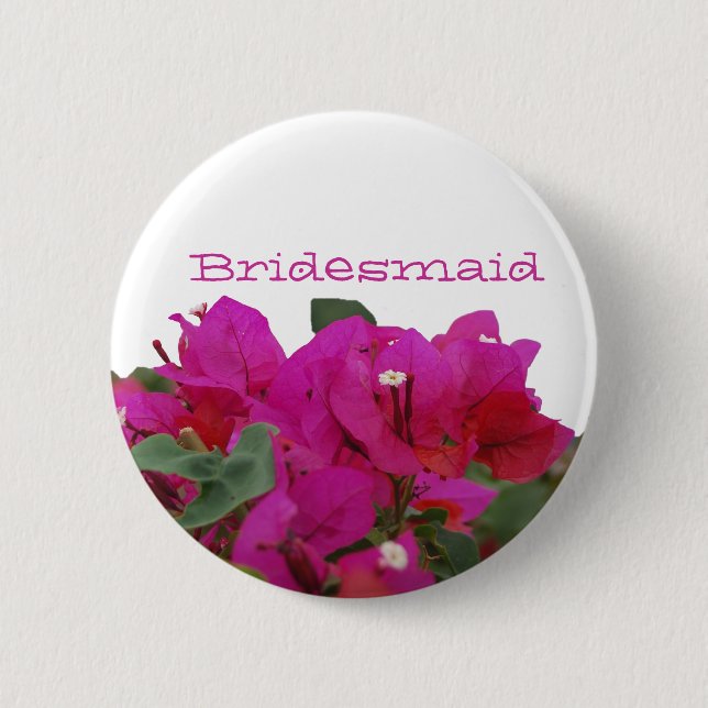 Bridesmaid Vivid Flowers 6 Cm Round Badge (Front)
