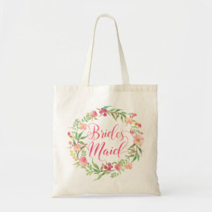 Bridesmaid Watercolor Floral Wreath3 Tote Bag