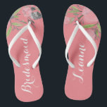 Bridesmaid watercolor personalized beach wedding thongs<br><div class="desc">Bridesmaid watercolor personalized beach wedding with the bridesmaid name and title.</div>
