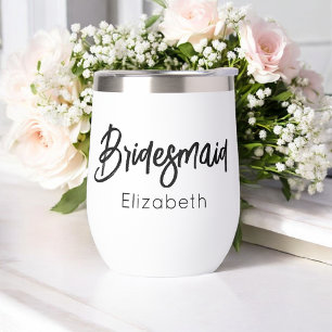 Bridesmaid Wedding Black White