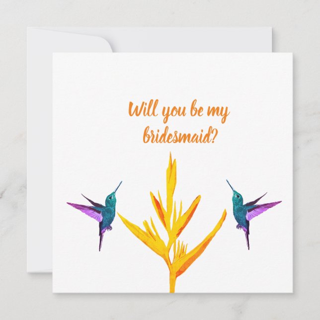 Bridesmaid Wedding Card (Front)