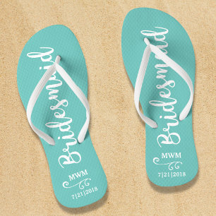 Bridesmaid Wedding Favour Name or Monogram Script Thongs