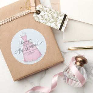 Bridesmaid Wedding Gifts Bride Personalised Classic Round Sticker