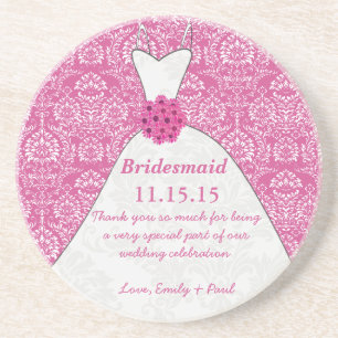 Bridesmaid Wedding Gown Coasters