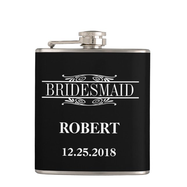 Bridesmaid Wedding Hip Flask (Front)