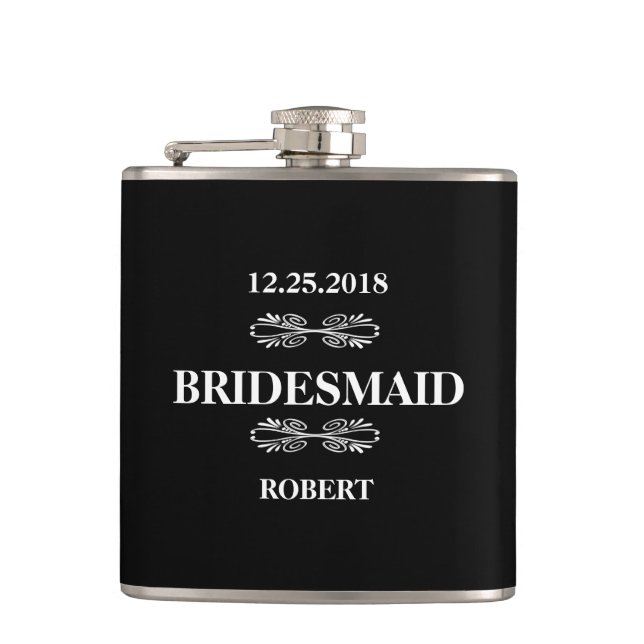 Bridesmaid Wedding Hip Flask (Front)