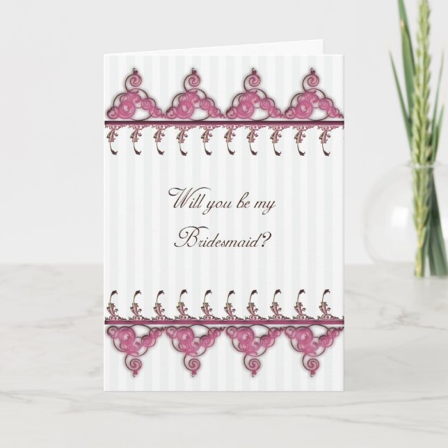 Bridesmaid wedding invitation card, Will you be my (Front)