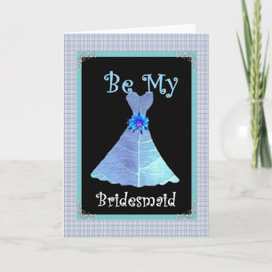 Bridesmaid Wedding Invite - Blue Gown