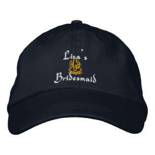 Bridesmaid Wedding Navy Embroidered Hat