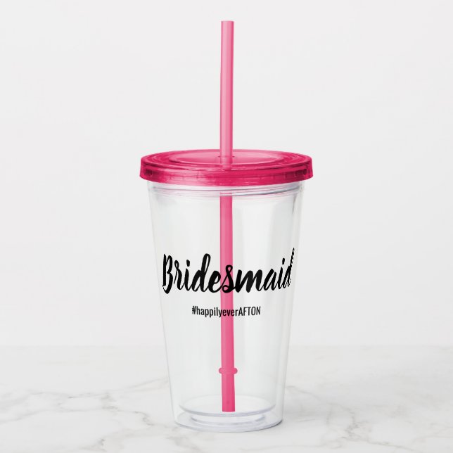 Bridesmaid Wedding Party Gift bachelorette weekend Acrylic Tumbler (Front)