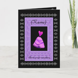 BRIDESMAID Wedding Thank You - PURPLE Gown Card