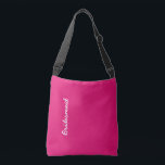 Bridesmaid Wedding White Pink Custom Gift Favour  Crossbody Bag<br><div class="desc">Perfect gift for bridesmaids! Feel free to change the background colour and you may customise to change the text to suit for a different recipient for a different event if you wish!</div>