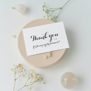 Bridesmaid White Wedding Thank You Foil Card