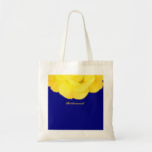Bridesmaid Yellow Navy Blue Floral Cute Wedding Tote Bag