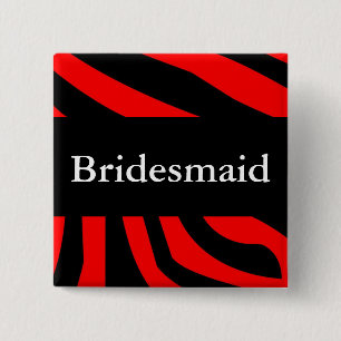 Bridesmaid Zebra Wedding Button