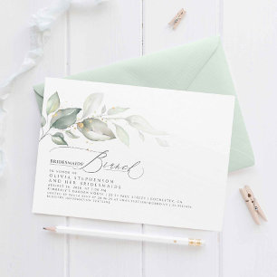 Bridesmaids Brunch Dreamy Greenery Bridal Shower Invitation