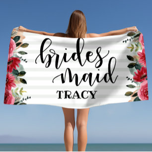Bridesmaids' Gift Bachelorette Bridal Party Gift  Beach Towel