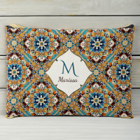 Bridesmaids gifts Teal brown talavera monogrammed