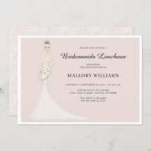 Bridesmaids Luncheon Fashion Bride Invitation