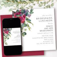 Bridesmaids Luncheon Red Rose and Eucalyptus