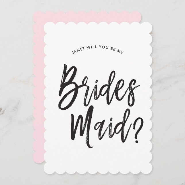 Bridesmaids Request Script Style Custom Invitation (Front/Back)