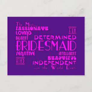 Bridesmaids Thank You Wedding Favours : Qualities Postcard