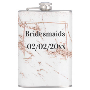 Bridesmaids Tumbler: Rose Gold Elegance Hip Flask