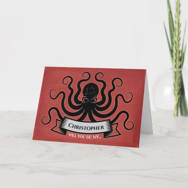 Bridesman Wedding Party Proposal Octopus Card (Front)