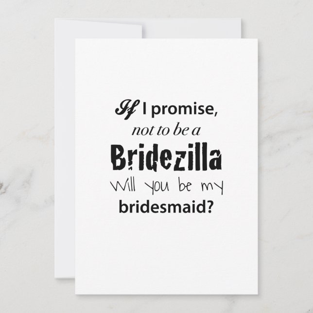 Bridezilla - Bridesmaid Invitation (Front)