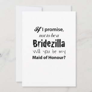 Bridezilla - Maid of Honour Invitation