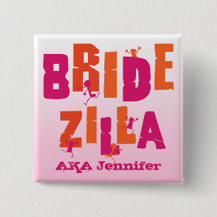 Bridezilla (S) 15 Cm Square Badge