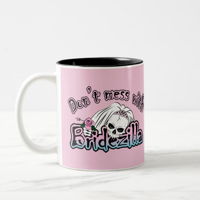 Bridezilla Skull Two-Tone Coffee Mug (Left)